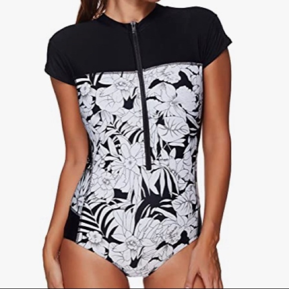 One Piece Swimsuit Surf Suit black